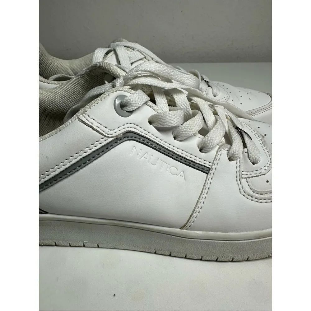 Nautica Nigela Low Top Casual Sneakers Shoes White Womens Size 8,5 Faux Leather - Picture 3 of 10
